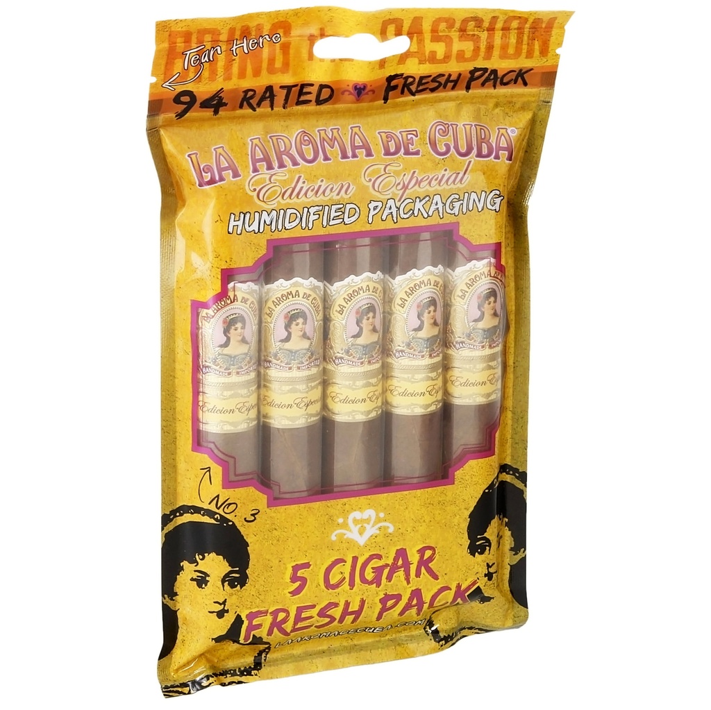 La Aroma de Cuba Retail Shelf Edicion Especial No. 3 Fresh Pack 5-Cigar Sampler