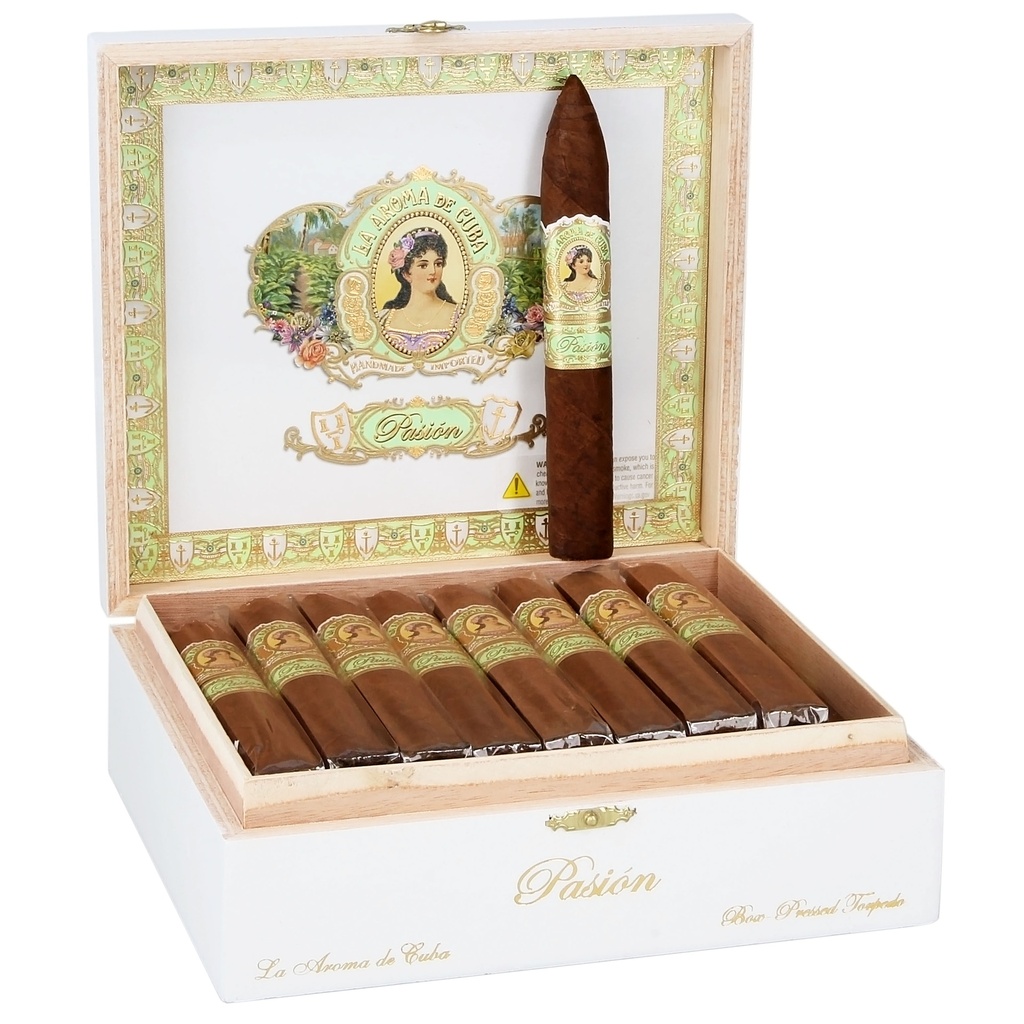 La Aroma de Cuba Pasion Box-Pressed Torpedo Box of 25 - 6" 1/8 x 54