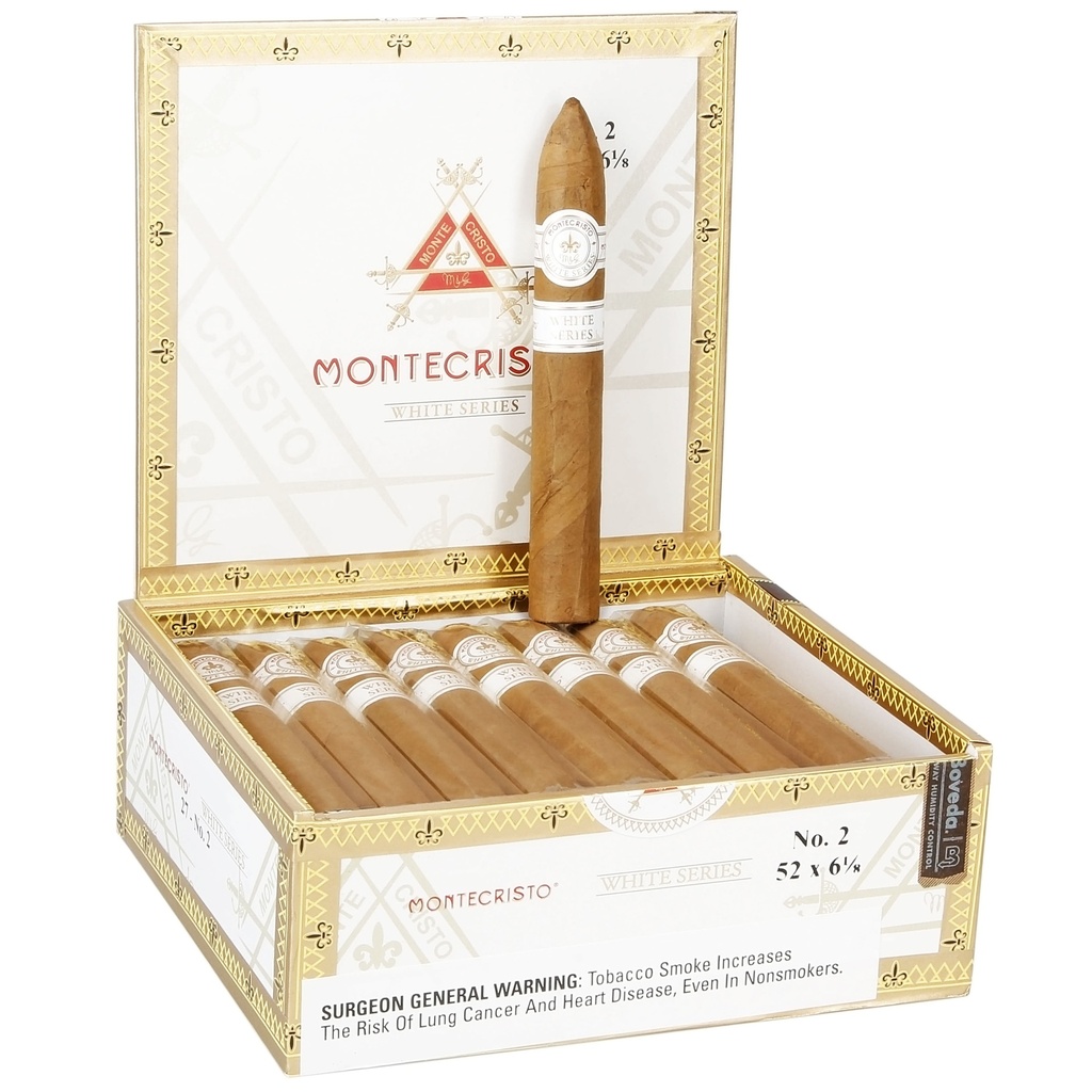 Montecristo White No. 2 Box of 27 - 6" 1/8 x 52