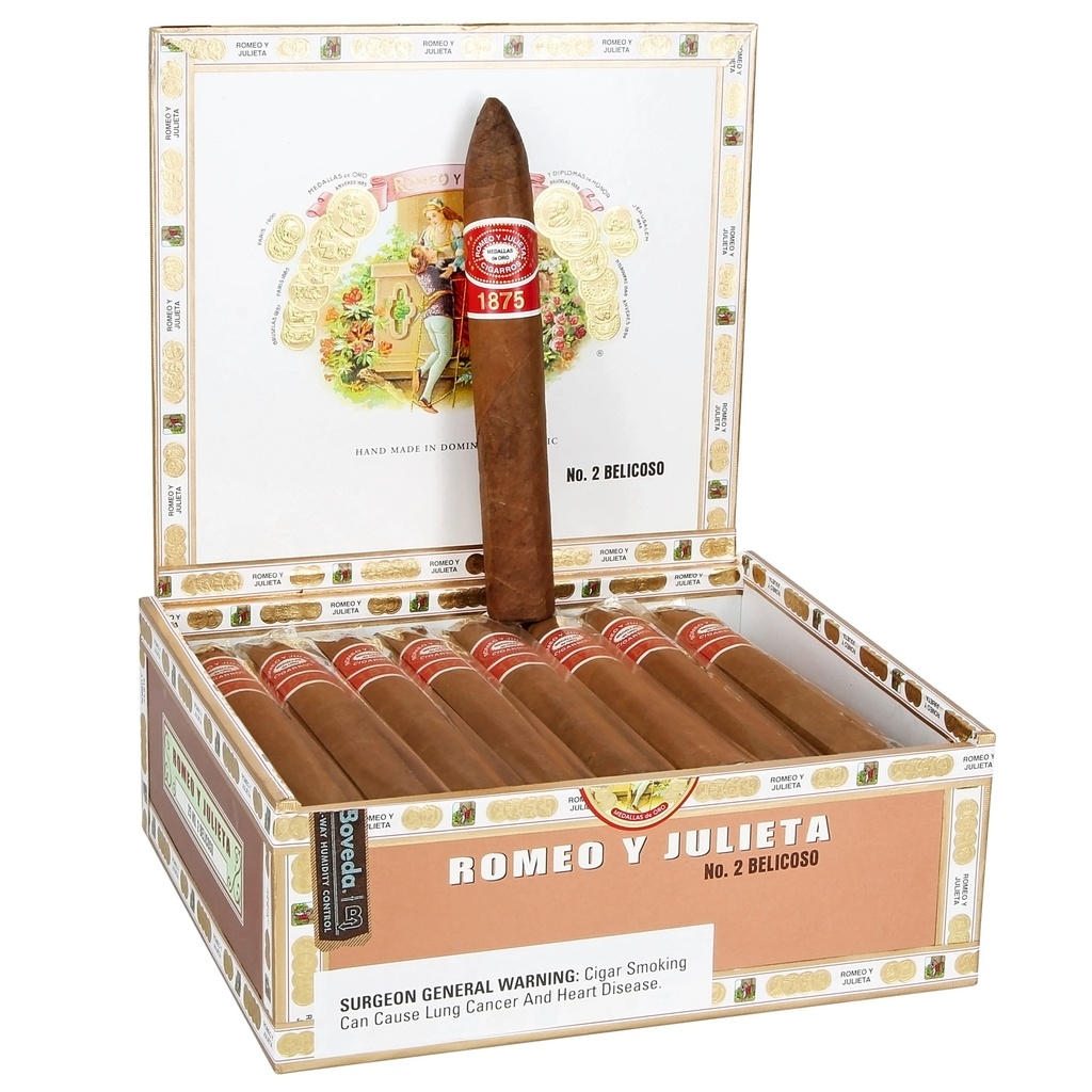 Romeo y Julieta 1875 Belicoso Box of 25 - 6" 1/8 x 52