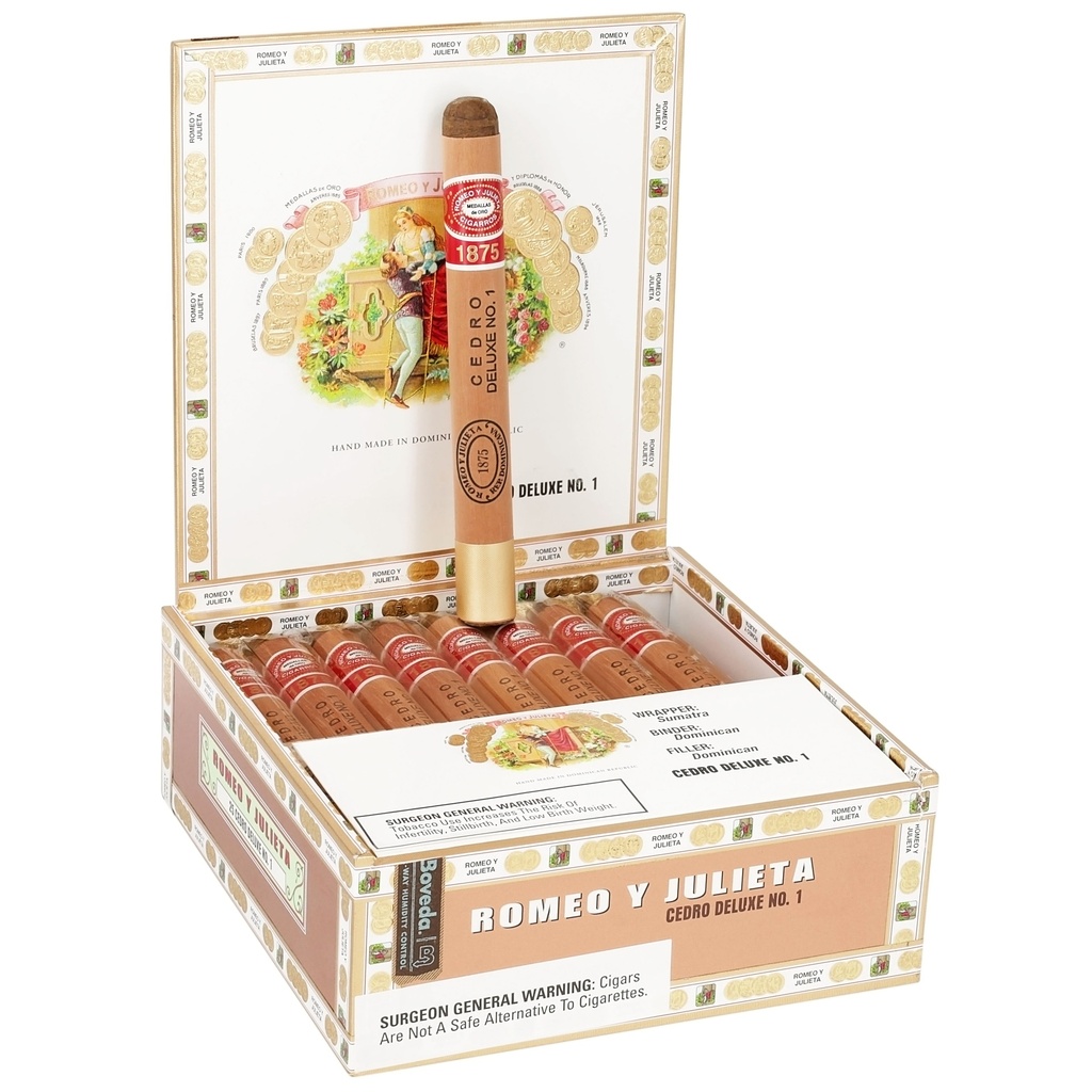 Romeo y Julieta 1875 Cedros Deluxe #1 Box of 25 - 6" 1/2 x 44