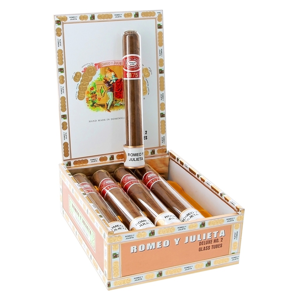 Romeo y Julieta 1875 Deluxe #2 Glass Box of 10 - 6" x 50