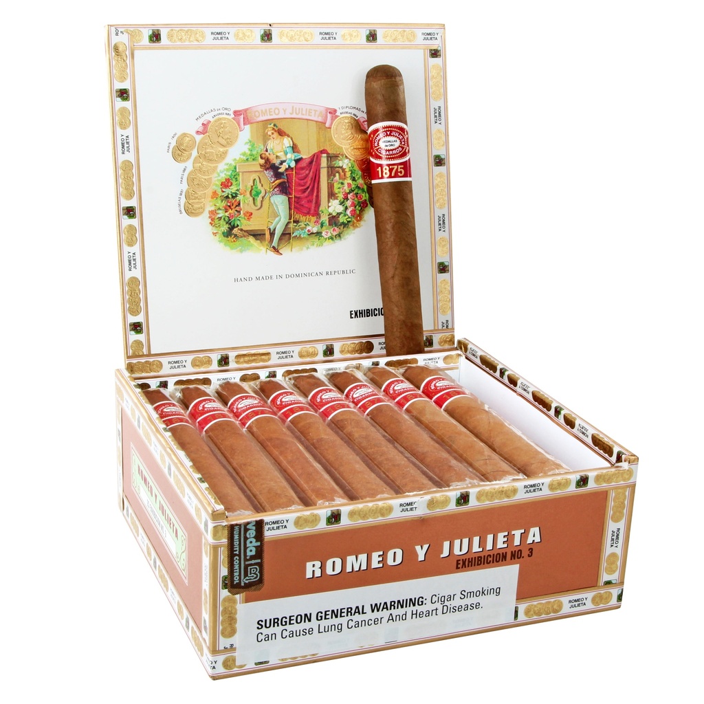 Romeo y Julieta 1875 Exhibition #3 Box of 25 - 6" x 50