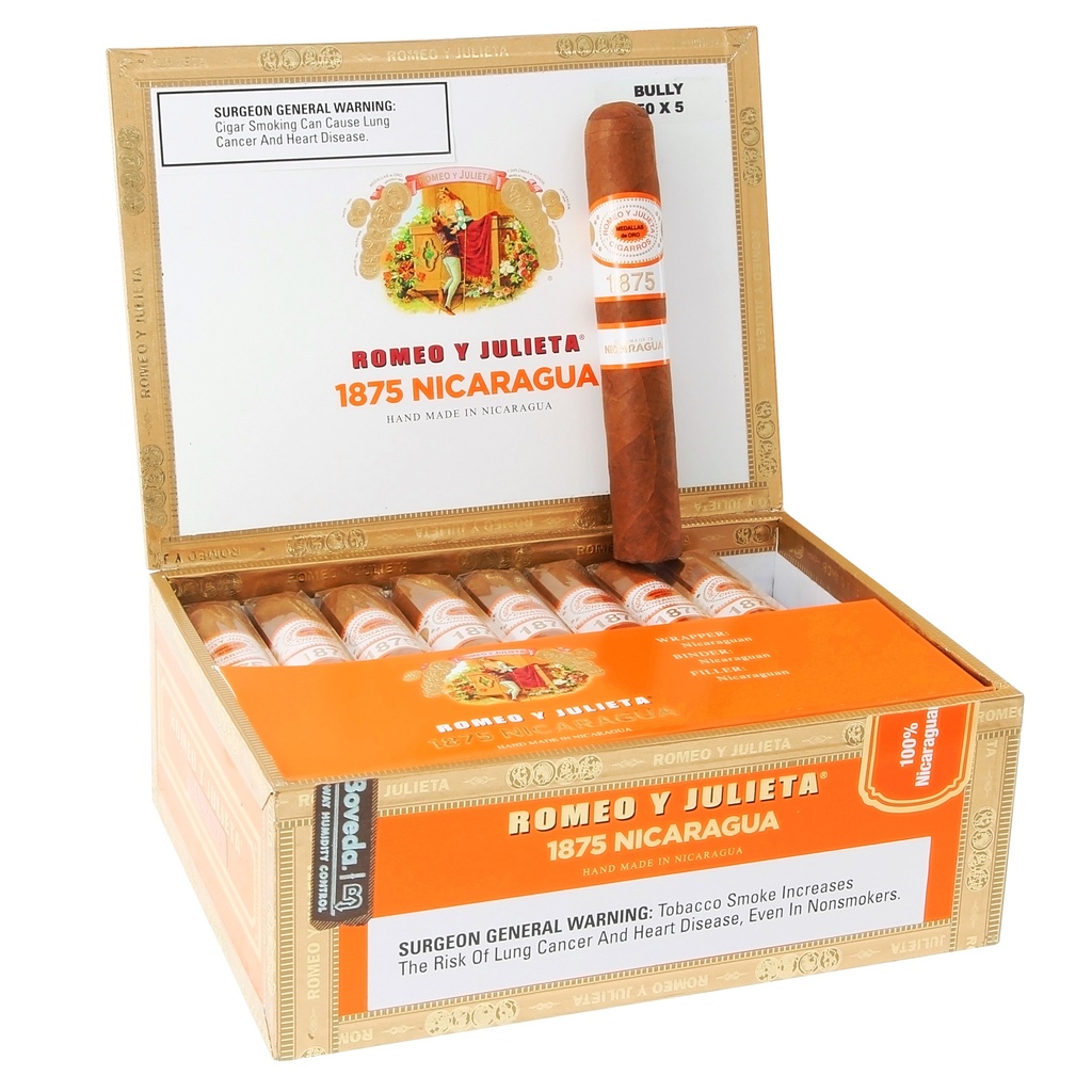Romeo y Julieta 1875 Nicaragua Bully Box of 25 - 5" x 50