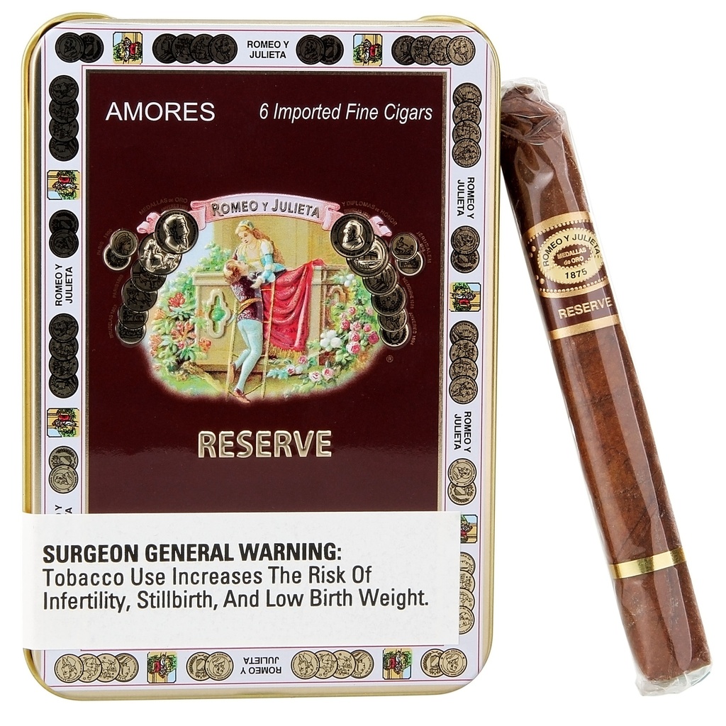 Romeo y Julieta Small Cigars Reserve Amores Box of 5 - 4" x 33