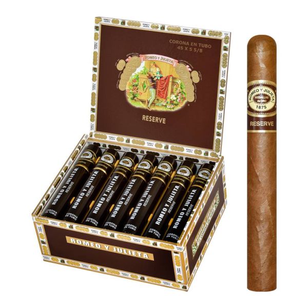 Romeo y Julieta Reserve Corona En Tubo Box of 21 - 5" 5/8 x 45 