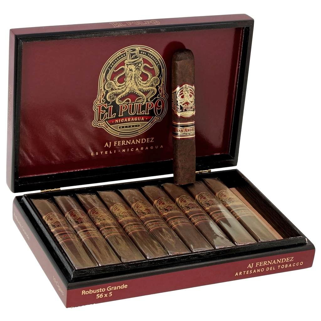 El Pulpo by Artesano del Tobacco Robusto Grande Box-Pressed Box of 10 - 5" x 56