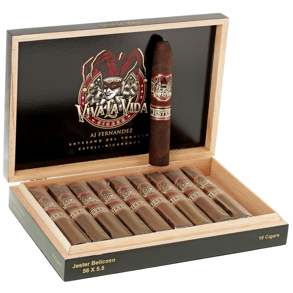 Viva La Vida 5th Anniversary Jester Belicoso Box of 10 - 5" 1/2 x 56