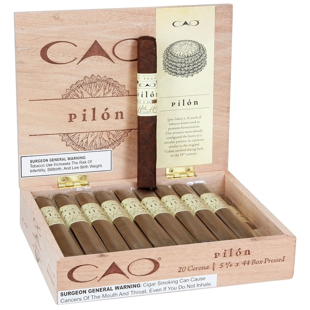 Cao Pilon Corona (Box Pressed) Box of 20 - 5" 1/2  x 44