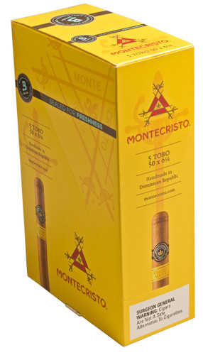 Montecristo Classic Collection Toro Box of 5 - 6" 1/4 x 50