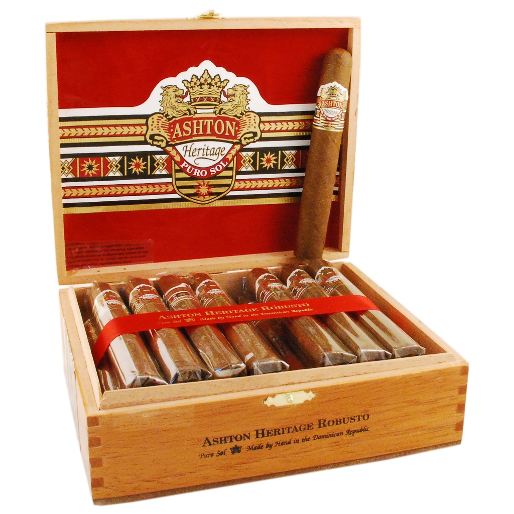 Ashton Heritage Puro Sol Robusto Box of 25 - 5" 1/2 x 50