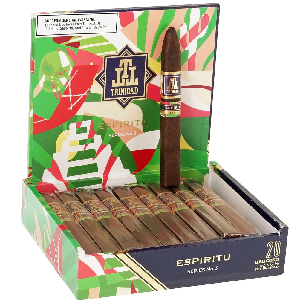 Trinidad Espiritu Series No. 3 Belicoso Box of 20 - 6" 1/8 x 52
