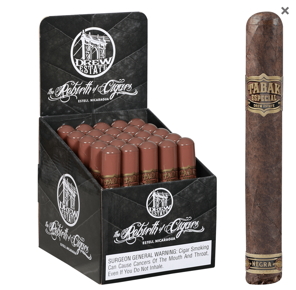 Tabak Especial Negra Toro Tubo Single Stick Display Box of 25 - 6" x 52