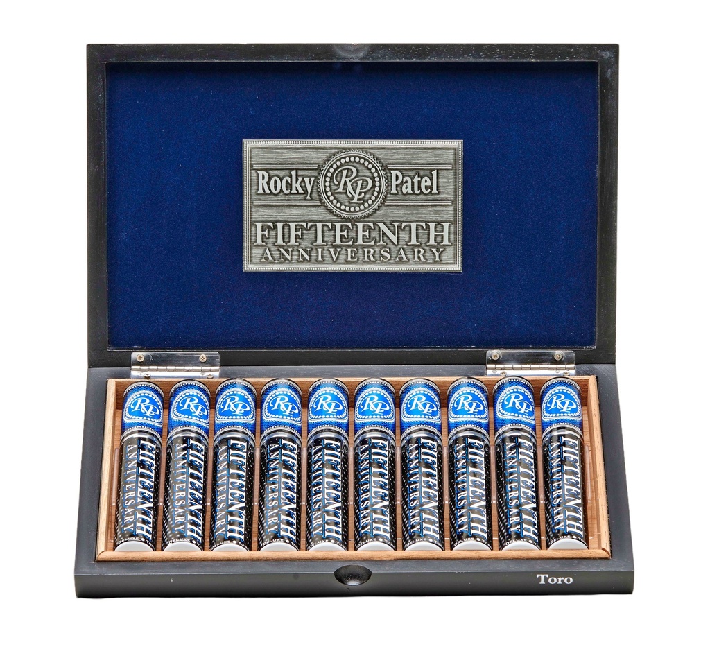 Rocky Patel 15th Anniversary Aliminum Toro Tubos Box of 10 - 6" x 50