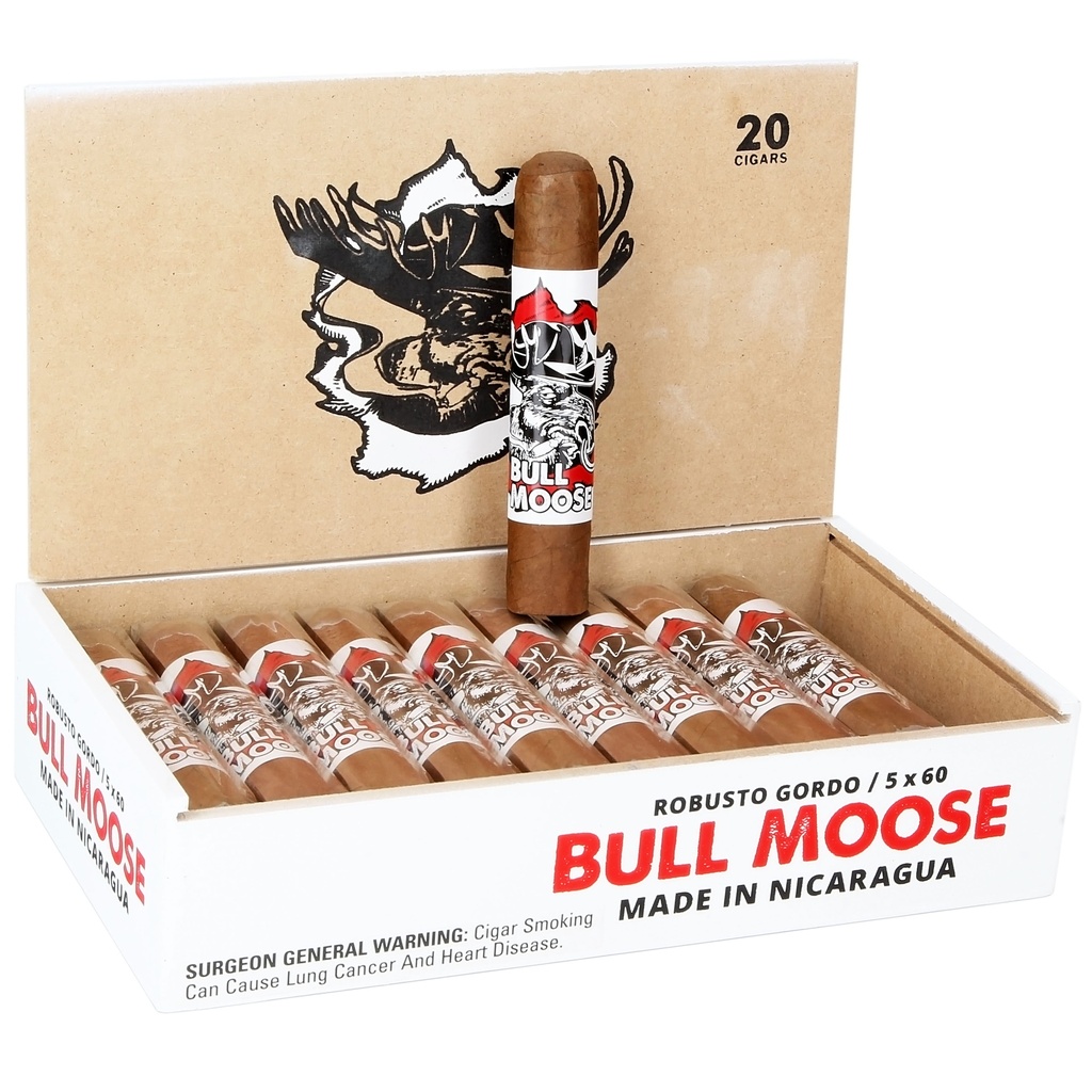 Chillin' Moose Bull Moose Robusto Gordo Box of 20 - 5" x 60 