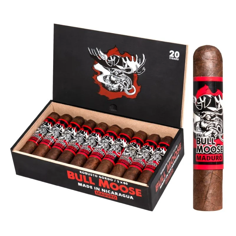 Chillin Moose Bull Mose Maduro Robusto Gordo Box of 20 - 5" x 60