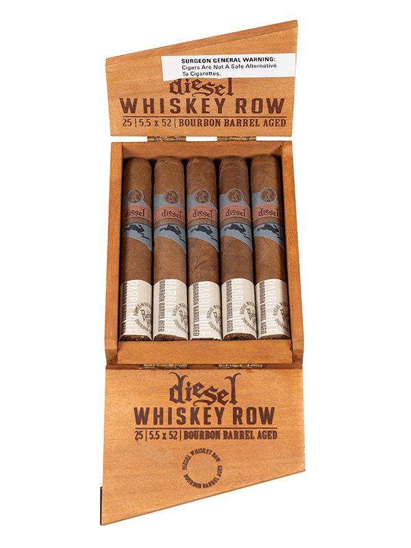 Diesel Whiskey Row Robusto Box of 25 - 5" 1/2 x 52