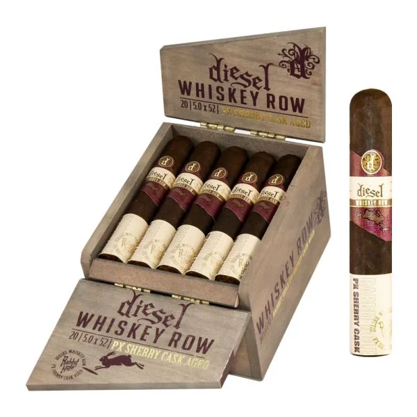 Diesel Whiskey Row Sherry Robusto Box of 20 - 5" x 52