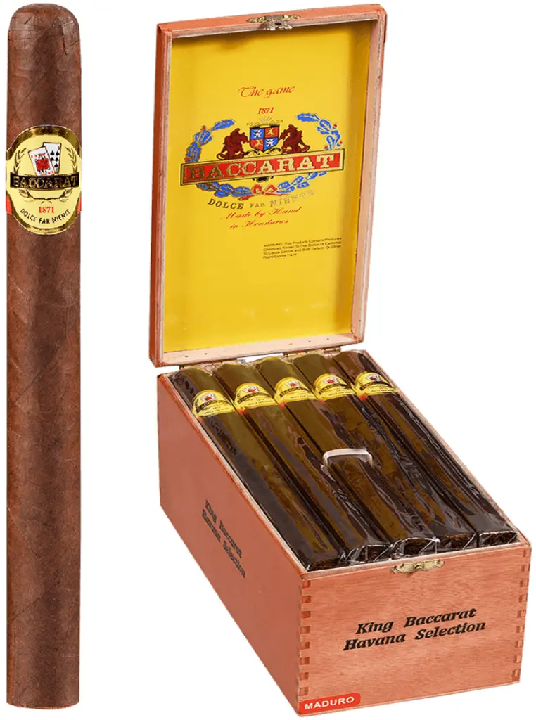 Bacarat The Game Maduro King Box of 25 - 8" 1/2 x 52