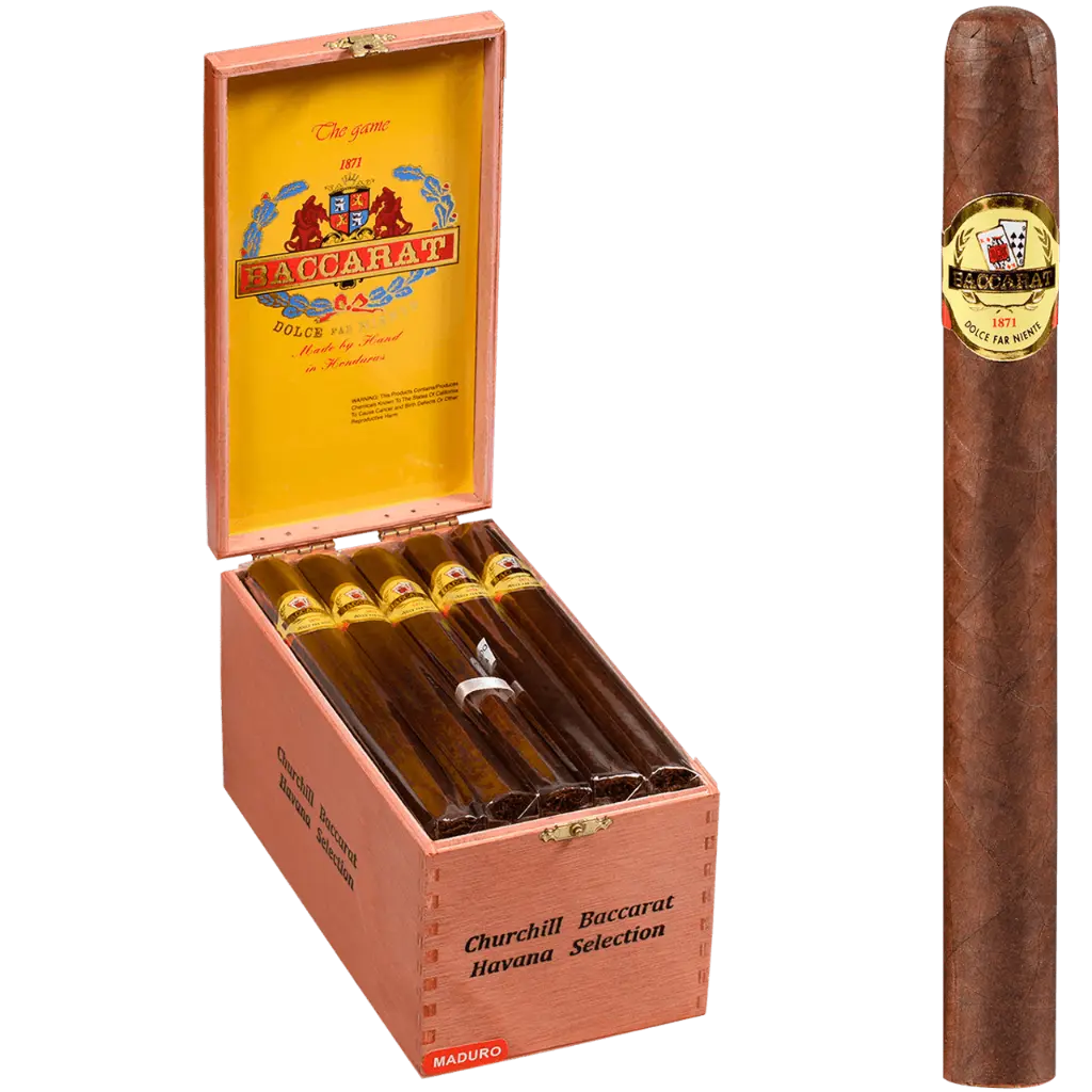 Bacarat The Game Maduro Churchill Box of 25 - 7" x 48