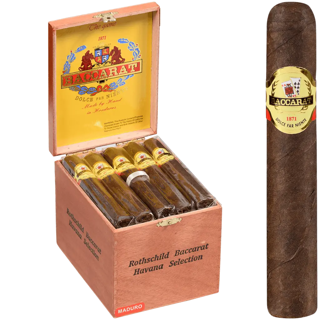 Bacarat The Game Maduro Rothschild Box of 25 - 5" x 50