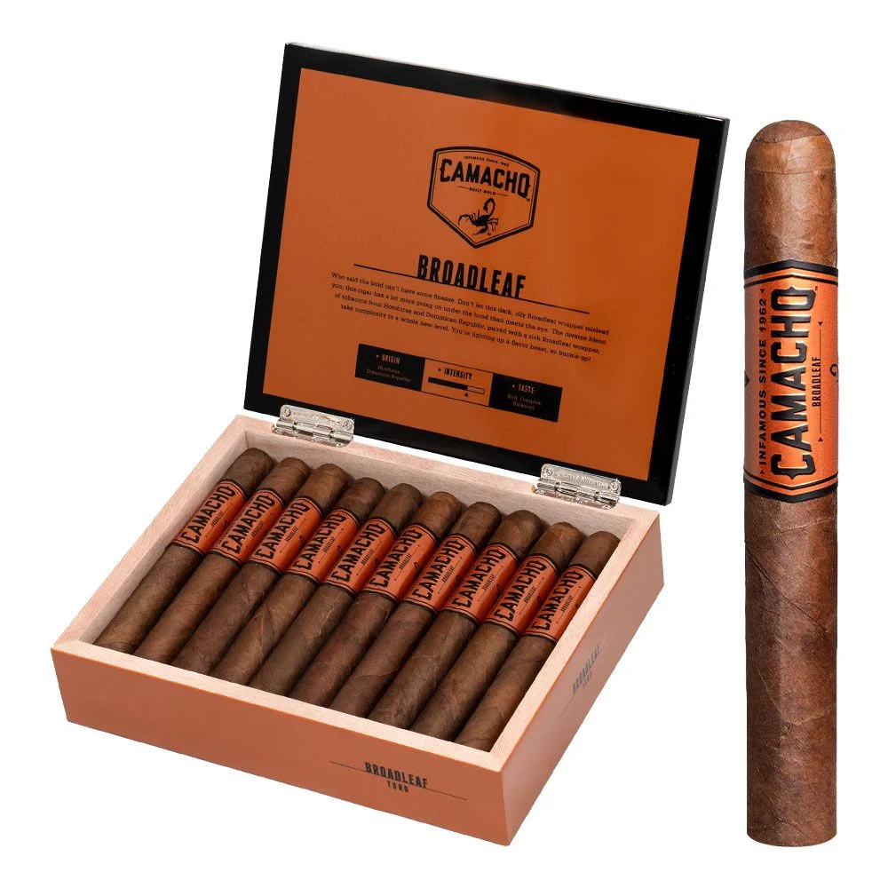 Camacho Broadleaf Toro Box of 20 - 5" x 50 