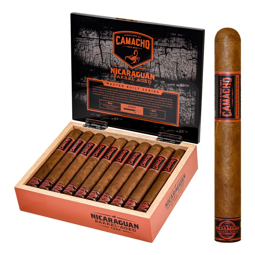 Camacho Nicaraguan Barrel Aged Toro Box of 20 - 5" x 50